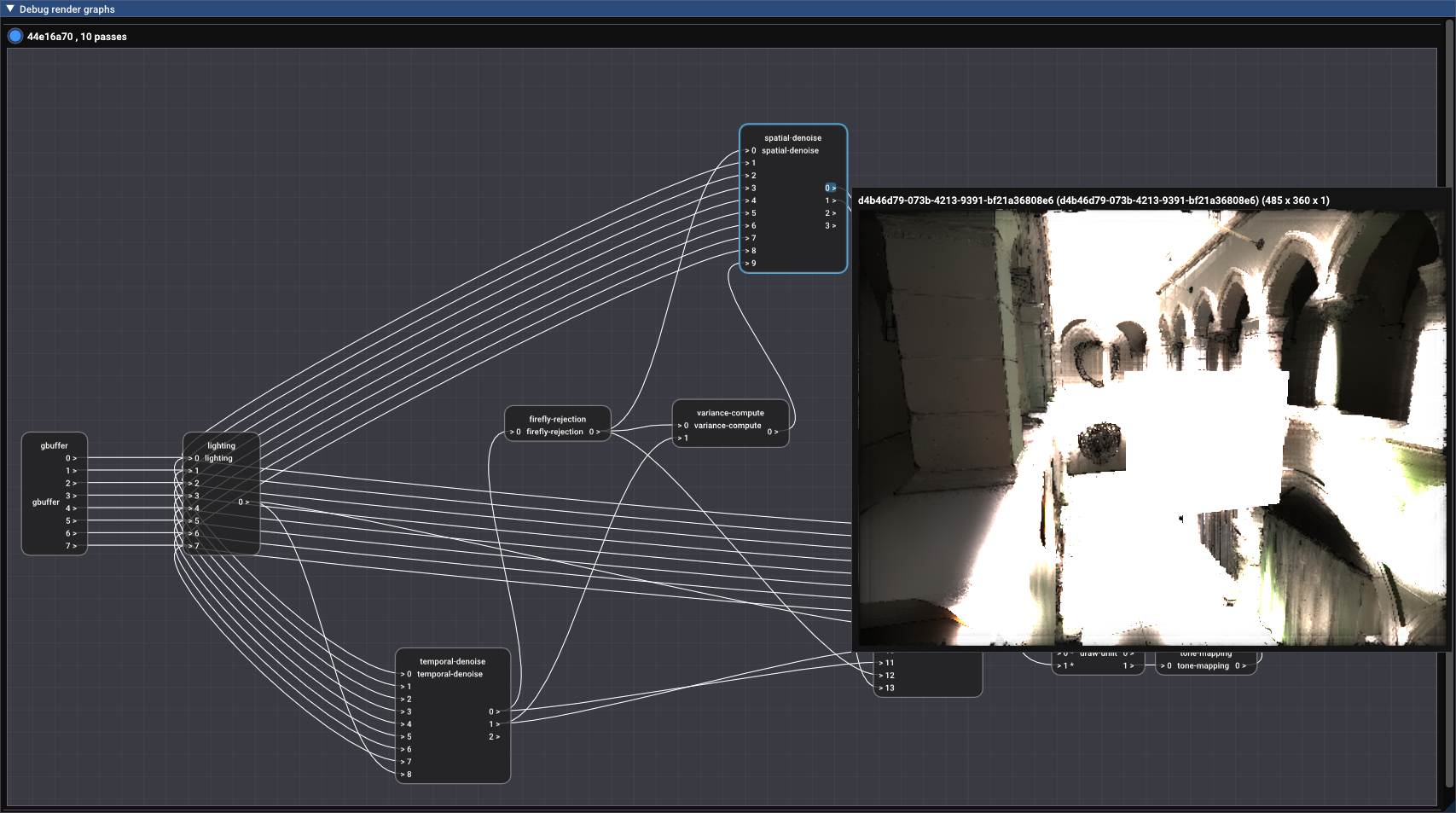 Render graph debug view